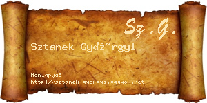 Sztanek Györgyi névjegykártya